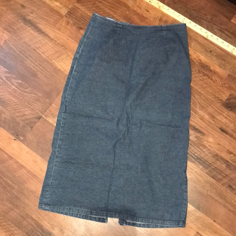 Vintage Gap Stretch Classic Denim Midi Skirt - Blue